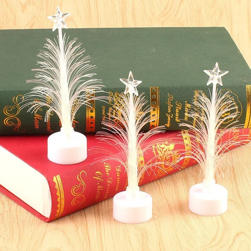 1 PC LED Christmas Fiber Tree Luminous Fiber Optic Christmas Tree Night Light Color-changing Fiber Tree Festival Decorative Lamp Oasis Select