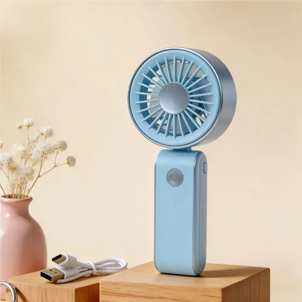Foldable Portable Electric Fan Quiet Operation with Hanging Rope Handheld Mini Fan Low Noise USB Rechargeable Oasis Select