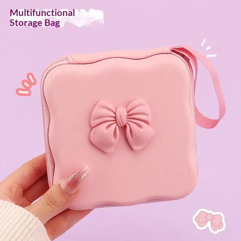 Cute 3D Heart Wave Charger Storage Bag | Travel Organizer