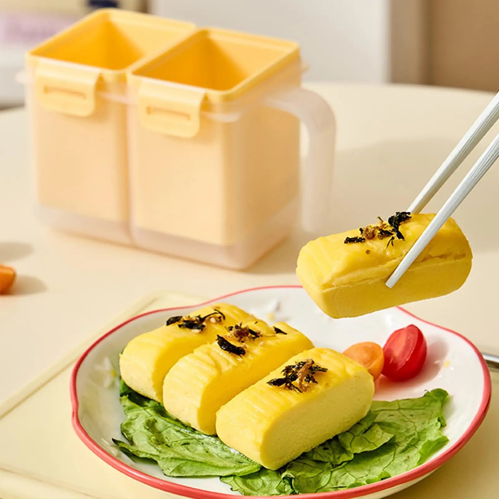 Microwave Egg Cooker Tamagoyaki Omelet Box Nonstick Heat-Resistant Mold Microwavable Egg Cooker for Kitchen Meals Cooking Oasis Select