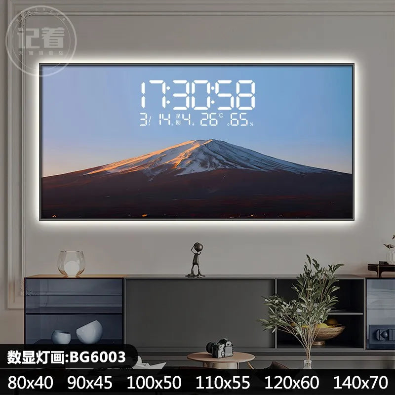 Permanent Calendar Electronic Wall Clock Guest Restaurant Decorative Painting Large Screen LED Lights Plug-in Wall Clock Oasis Select BG6003 80CM X 40CM