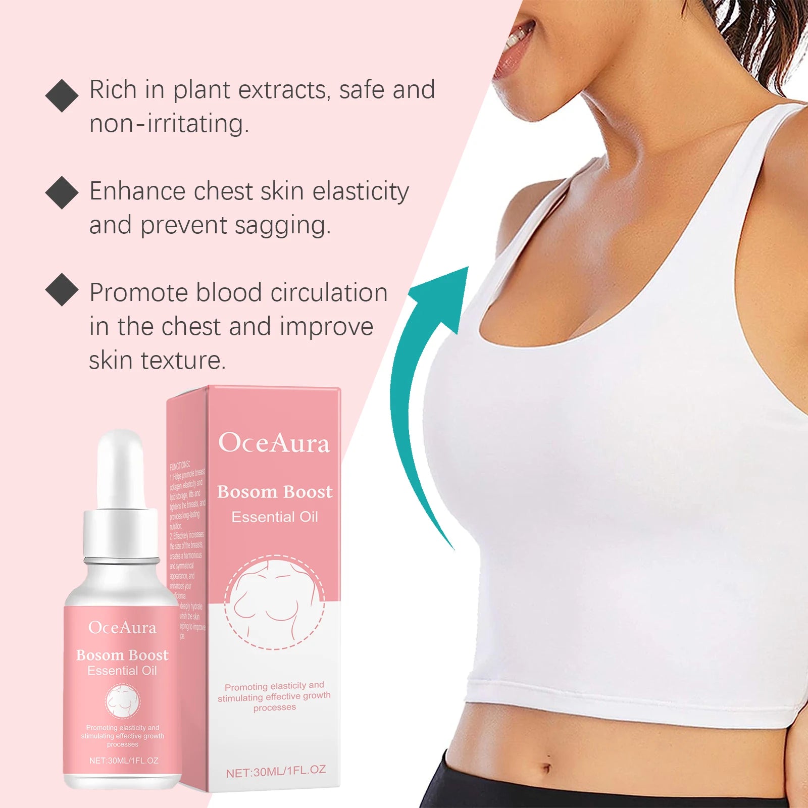 Breast Care Essential Oil Increase Breast Plump Prevent Sagging Tighten Lifting Firming Nourishing Massage Shape Sexy Body Care Oasis Select