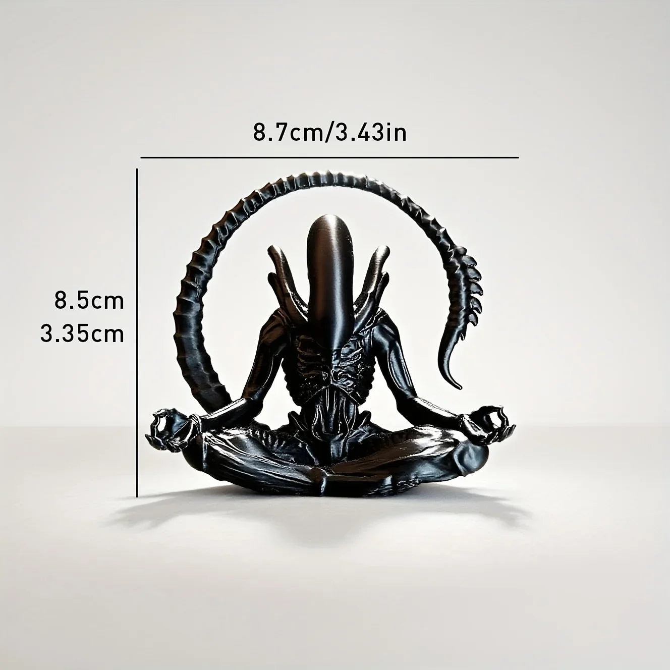 Meditating Alien Figurine 3D Printed Sci-Fi Horror Statue Creative Desktop Ornament Collectible Decor Toy for Home Room Gift Oasis Select black