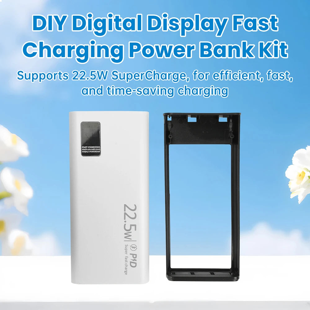 22.5W Fast Charging Power Bank DIY Kit 1260110 Battery Case Power Bank Type C Supports PD/QC/VOOC 20000mAh Power Bank Case Oasis Select