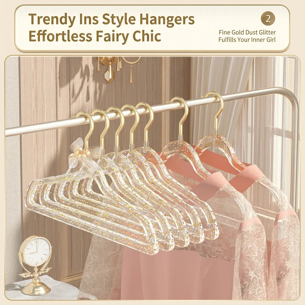 Acrylic Hanger Home Clothes Non-slip Trouser Rack Drying Coat Suit Space Saving Hanger Rack Wardrobe Storage Organization Oasis Select