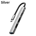 4 Ports USB 3.0 HUB TYPE-C HUB Multi USB Splitter Type-C 5Gbps High DataTransmission USB 3.0 OTG Adapter for Laptop Macbook Pro Oasis Select Silver