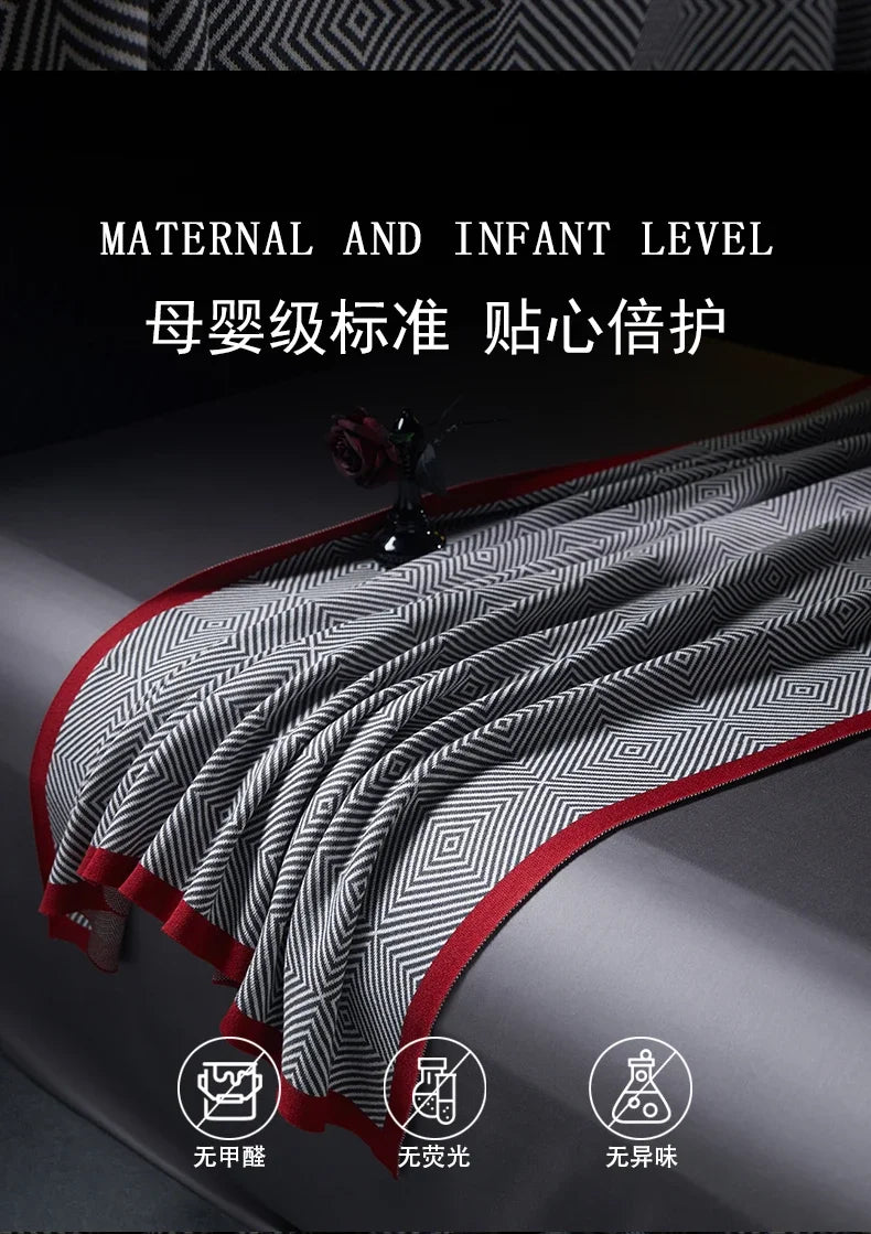 Aircraft first class air cotton blanket bed with nap air conditioning blanket office nap sofa cover blanket Oasis Select