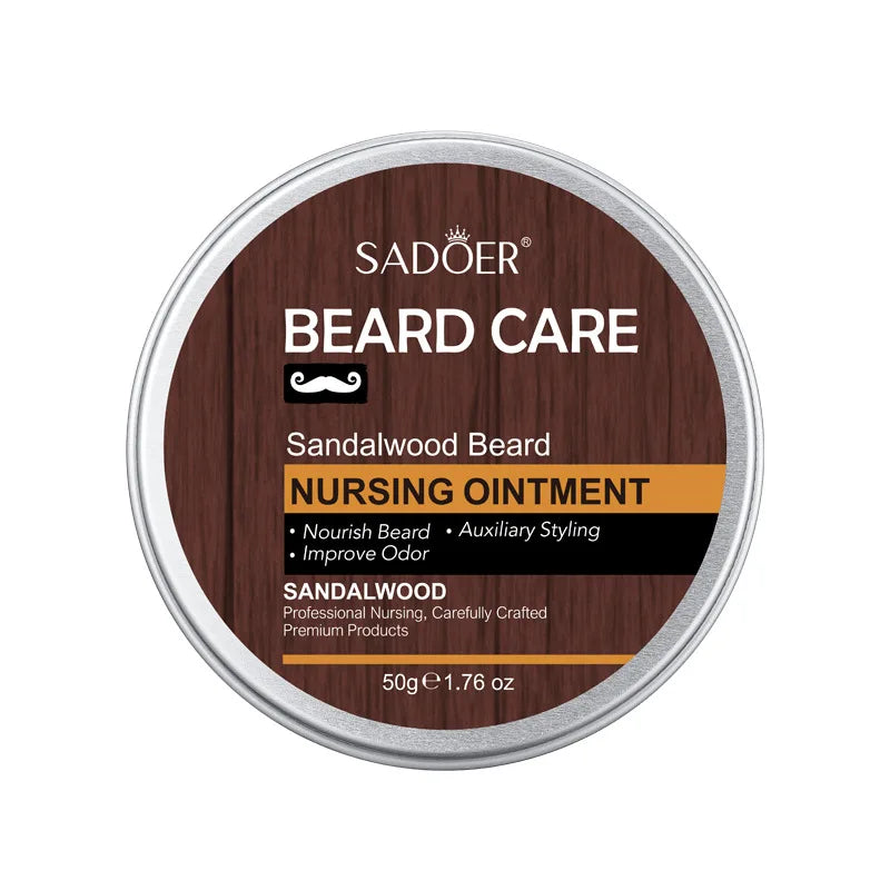 Men's Sandalwood Beard Care Balm Tame Unruly Hairs, Deeply Cleanse & Moisturize Dry Beards, Promote Healthie Thicker Facial Hair Oasis Select