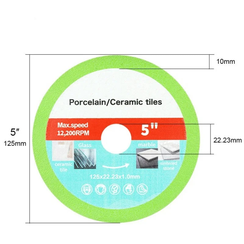 1Pcs 100 115 125mm Glass Cutting Disc Diamond Marble Saw Jade Crystal Wine Bottles Grinding Cutting Grinding Disc Tool Wholesale Oasis Select