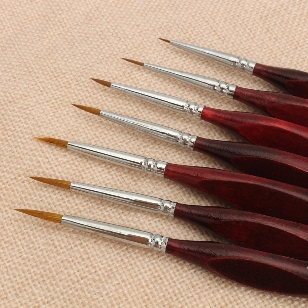 7Pcs Paint Brush Set Professional Sable Hair Art Nail Painting Drawing Pen Oasis Select