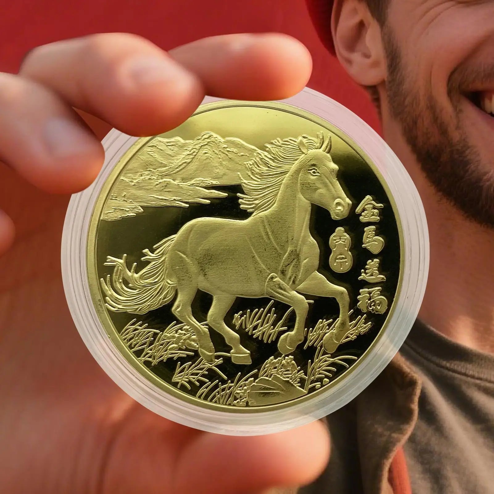 2026 Year of The Horse Commemorative Coin Limited Edition Collectible Coin for Lunar New Year Collector's Gift for Men Women Oasis Select