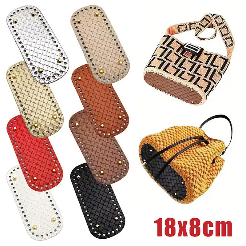 Woven Leather Bag Base 18x8cm | DIY Crochet Purse Bottom Leather Bag Base Oasis Select
