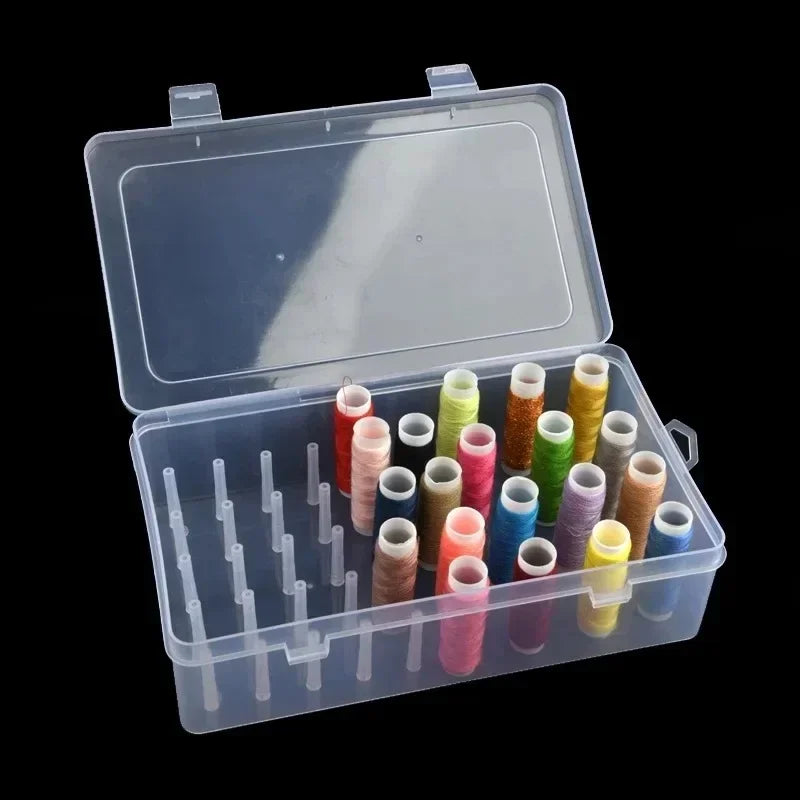 New Sewing Thread Box 42 Pieces Spools Bobbin Carrying Case Container Holder Craft Spool Organizing Case Sewing 24 Spools Oasis Select