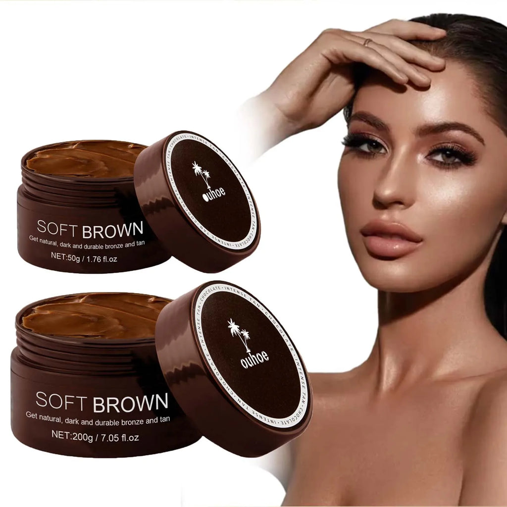 Soft Brown Self-Tanning Cream Intensive Tanning Outdoor Summer Beach Brown Bronzer Long Lasting Sunless Fake Tan Body Lotion Oasis Select