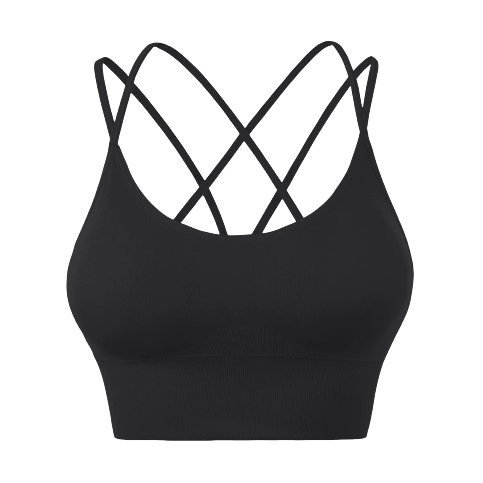 Wirefree Sports Bra Women's Sexy Back Shockproof Fitness Crisscross Brassiere Training Sports Running Yoga Tank Tops Sportswear Oasis Select