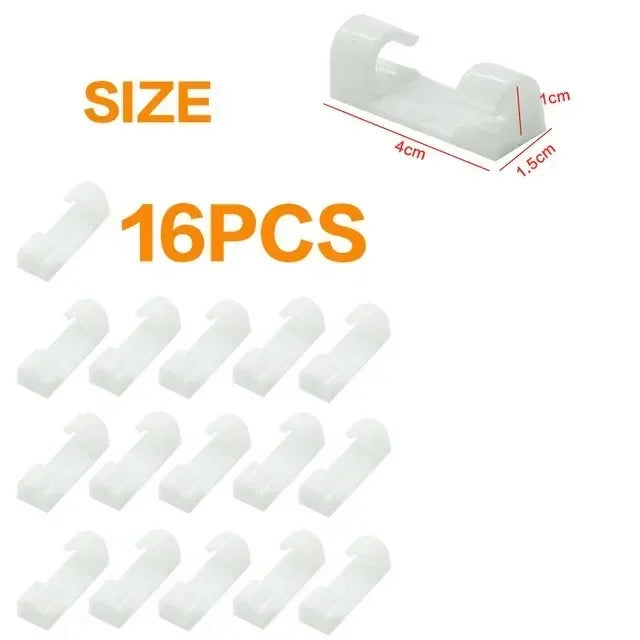 20/40pcs Adhesive Cable Clips Wire Holder For Wall Strong Self-Adhesive Stickers Cord Management Organizer For Desk Car Office Oasis Select Big White 16PCS