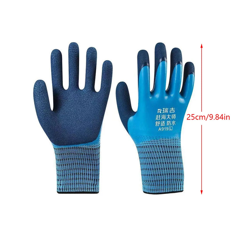 1Pair Winter Waterproof Work Safety Thermal Gloves Anti-Slip Grip Rubber Garden Gloves For Worker Builder Hands Protection Oasis Select XL