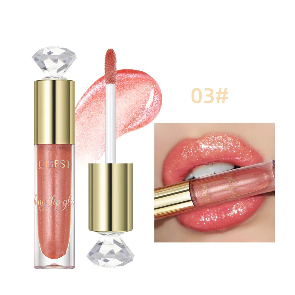 QIBEST Glitter Lip Gloss – Diamond Metallic Pearlescent Glaze