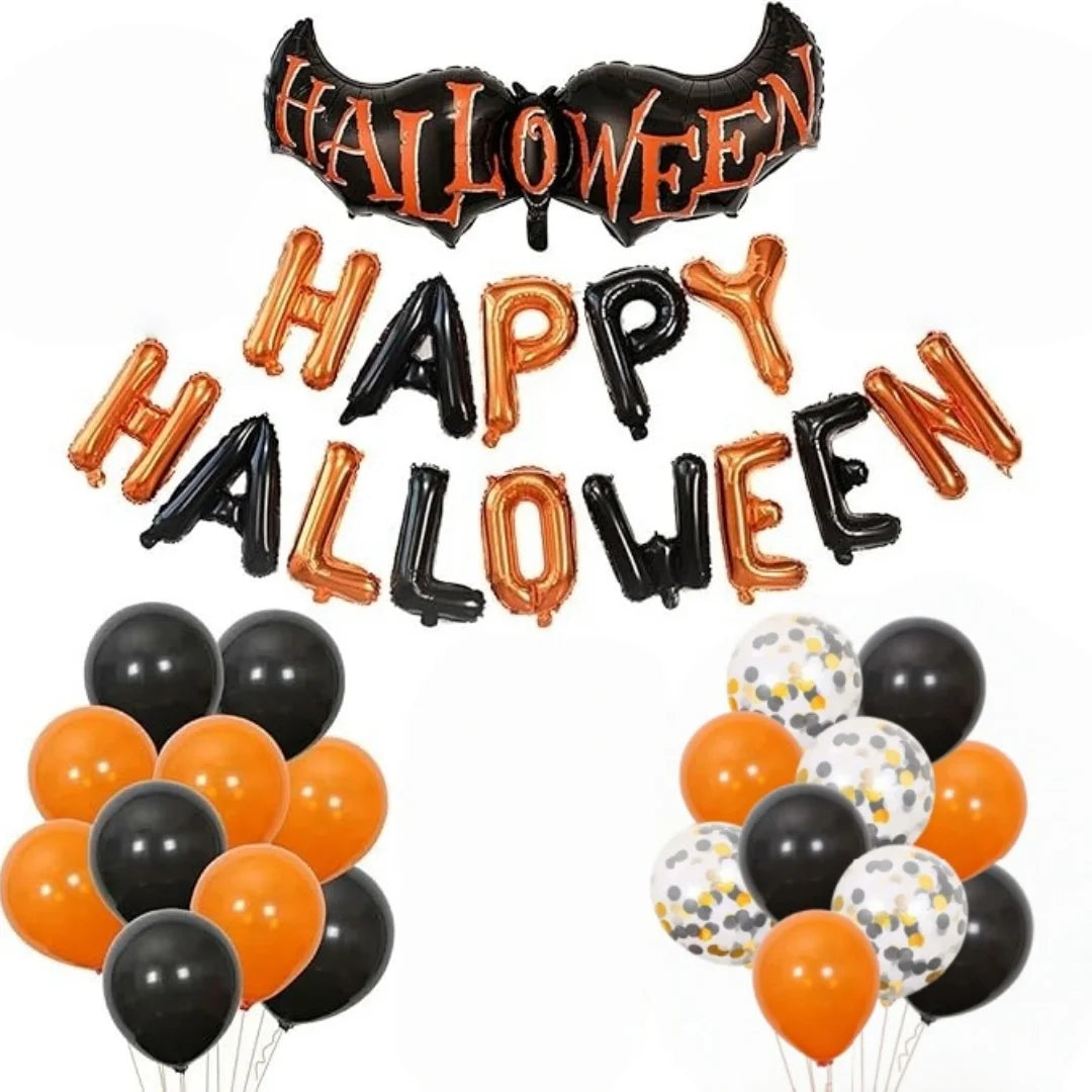 Halloween Balloon Sets, Black And Orange Balloons, Used For Horror Party Decoration For Anniversaries, Graduations, Birthdays Oasis Select