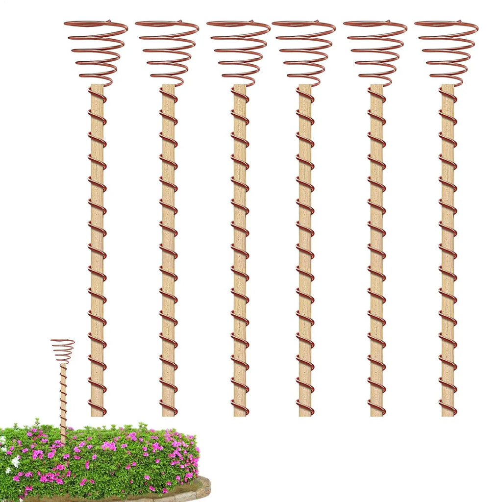 6Pcs Electroculture Plant Stakes Gardening Copper Coil Antennas Bonsai Fixing Rod Plants Using for Growing Garden Plants Fruits Oasis Select
