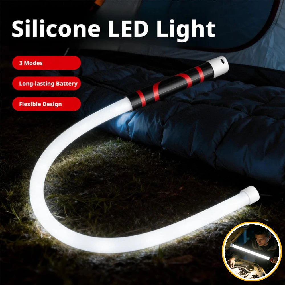 73cm Flexible Silicone LED Work Light Rechargeable High Brightness Flashlight Stick Long Battery Life for Car Repair Inspection Oasis Select