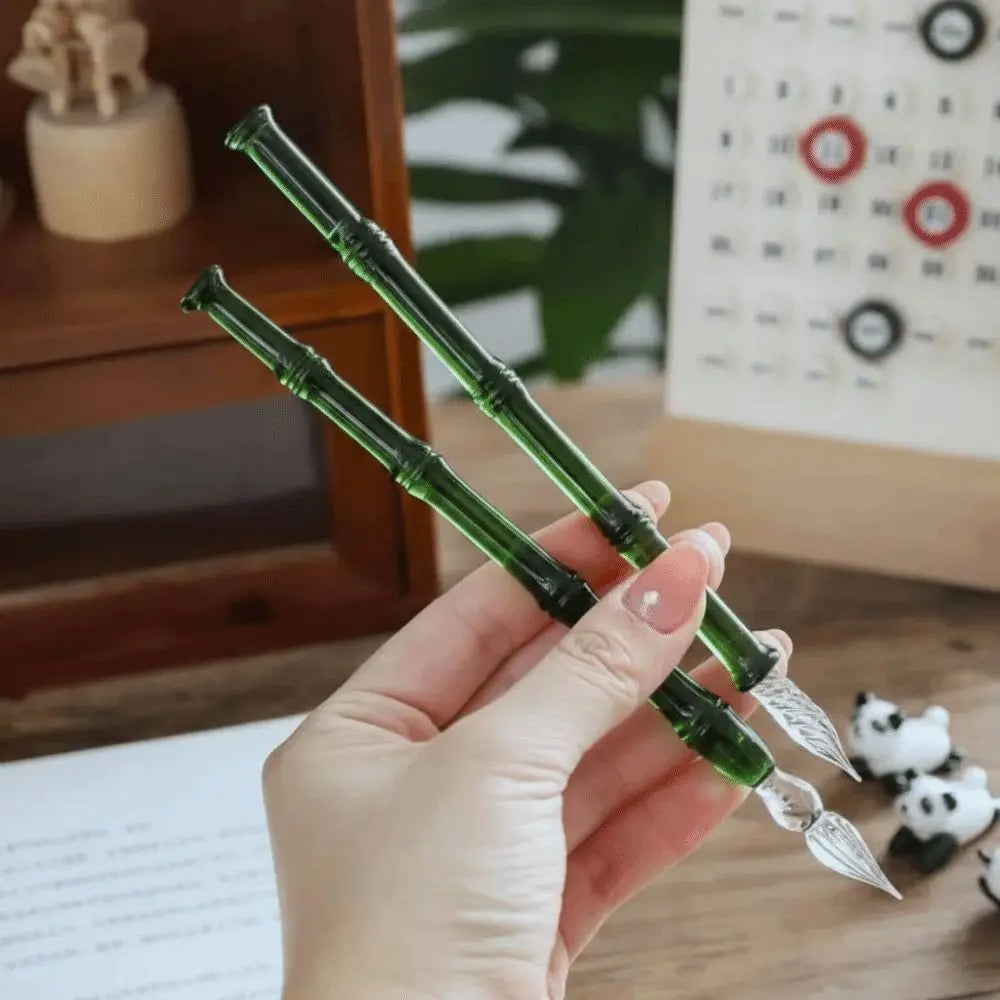 Children Signature Glass Dip Pen Reusable Transparent Dipping Pen Vintage Calligraphy Fountain Pen Art Painting Oasis Select