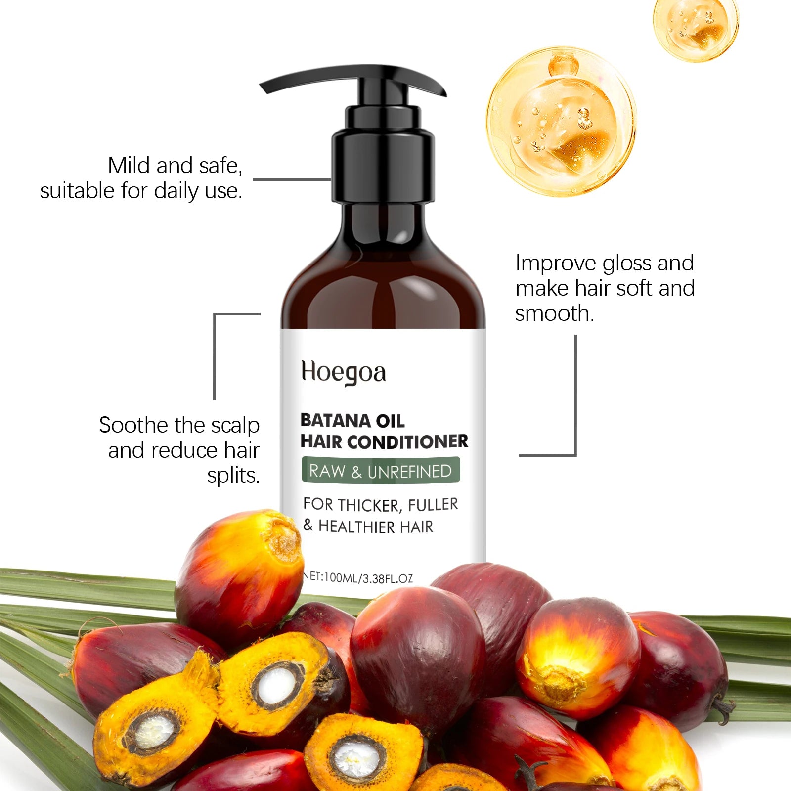 Batana Oil Hair Conditioner Strengthening Nourishing Improve Dryness Damaged Split Ends Glossy Smoothing Hair Growth Conditioner Oasis Select