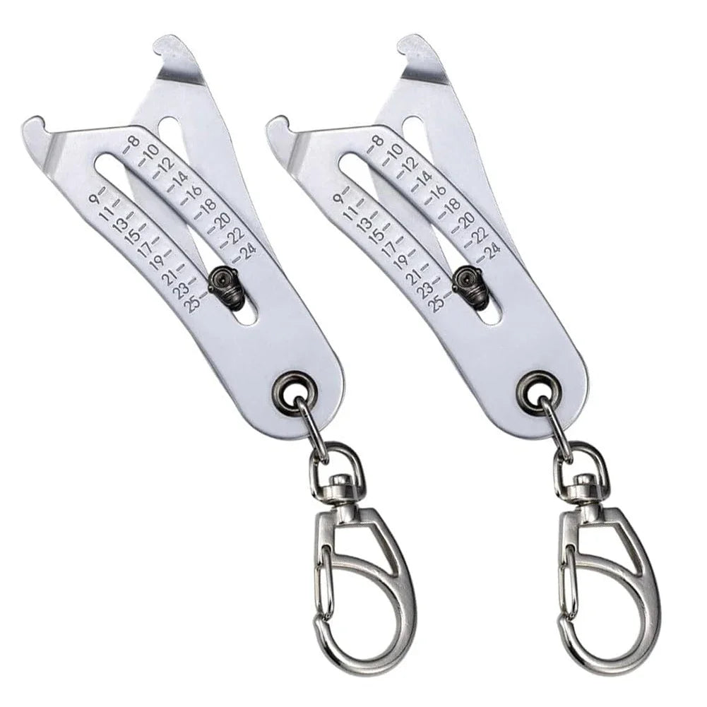 Portable Bolt Size Finder Keychain Nut Bolt Gauge Tool Stainless Steel Head Size Catcher for Mechanics DIY and Industrial Use Oasis Select 2PCS
