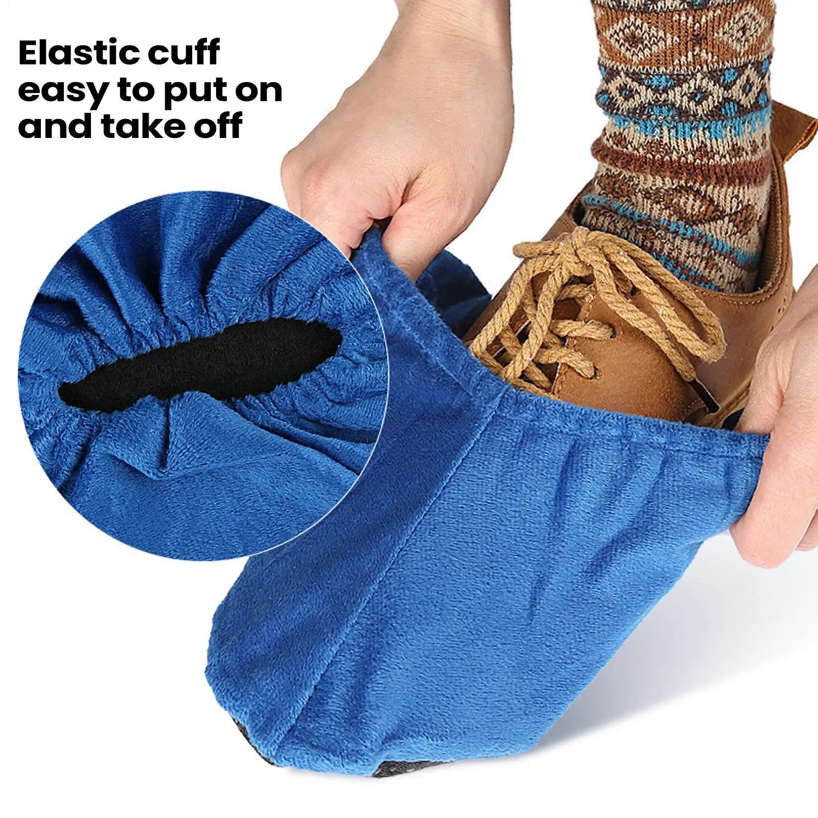 1Pair Household Shoe Covers Thick Reusable Non-slip Overshoes Indoor Keep Floor Carpet Cleaning Shoes Slippers Protector Oasis Select