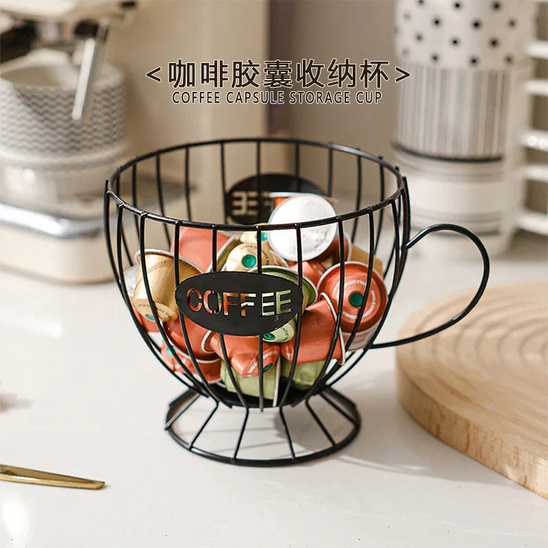 Metal Coffee Pod Organizer Holder – Large Capacity Countertop Coffee Pod Organizer Oasis Select