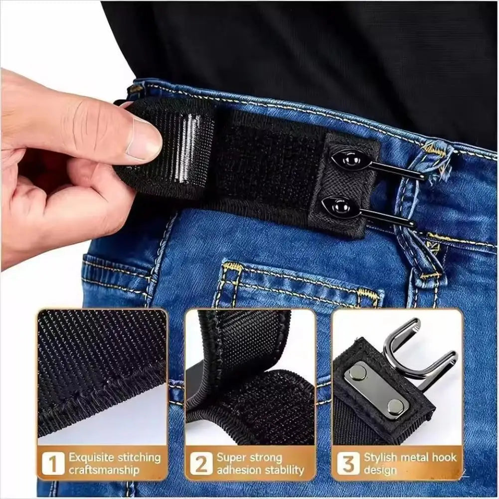 Invisible Elastic Belt – Buckleless Metal Hook Waist Strap Unisex
