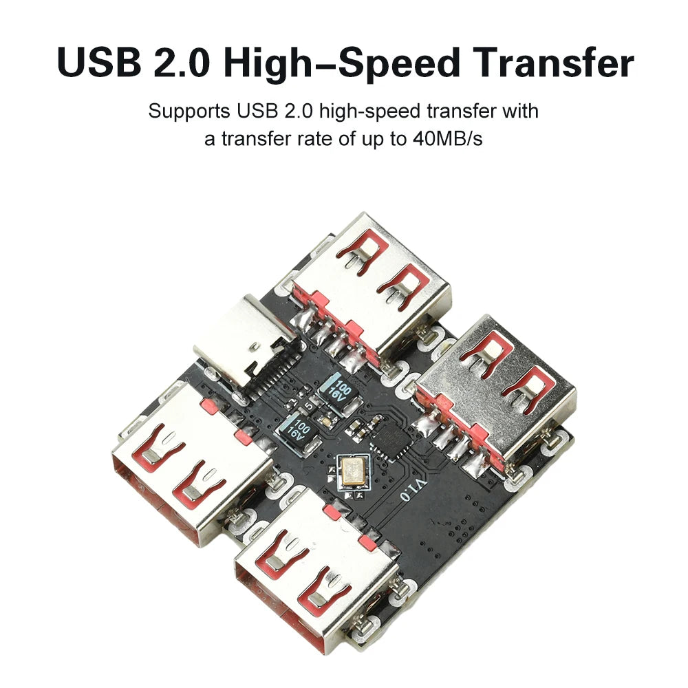 XL334P4 USB2.0 4-port Controller Expansion Module USB 2.0 to 4 Channel Way Splitter USB-HUB Type-C Extender Board 40MB/S Oasis Select