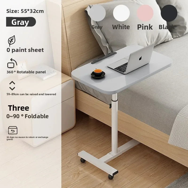 Multi-functional Standing Simple Portable Laptop Computer Desk Bed Computer Desk Floor Mobile Lift Bedside Table Durable Oasis Select grey sheet