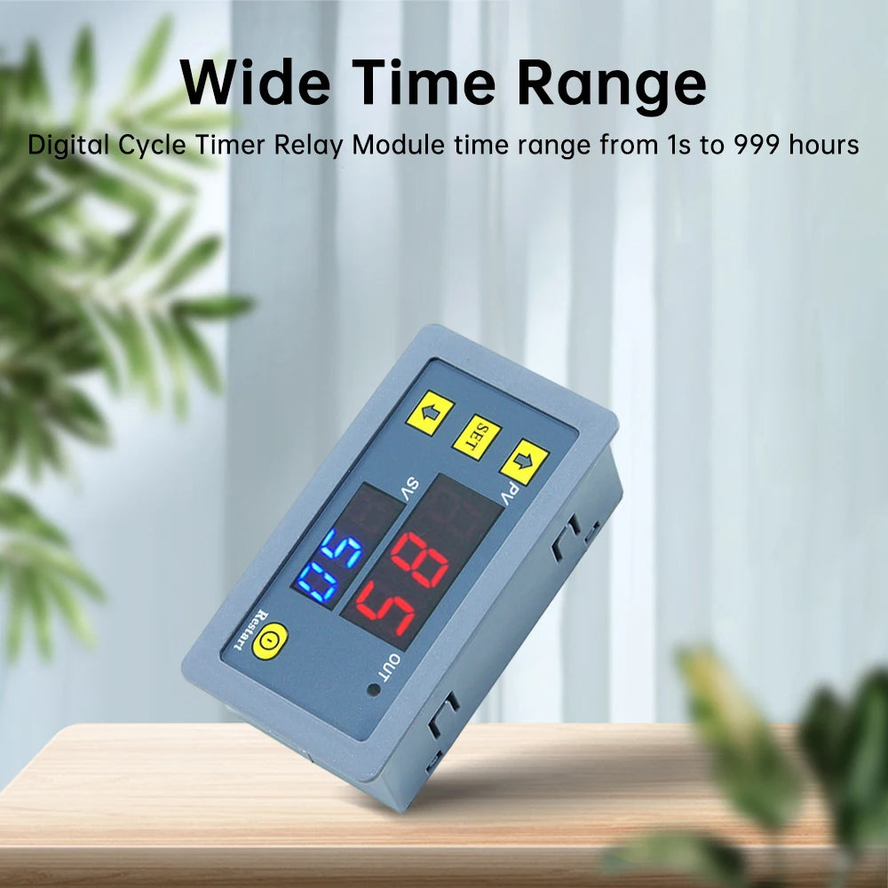 AC 110V 220V DC 12V DC24V Time Delay Relay LED Display Cycle Timer Switch Adjustable Timing Delay Relay Time Power Suppy T3230 Oasis Select