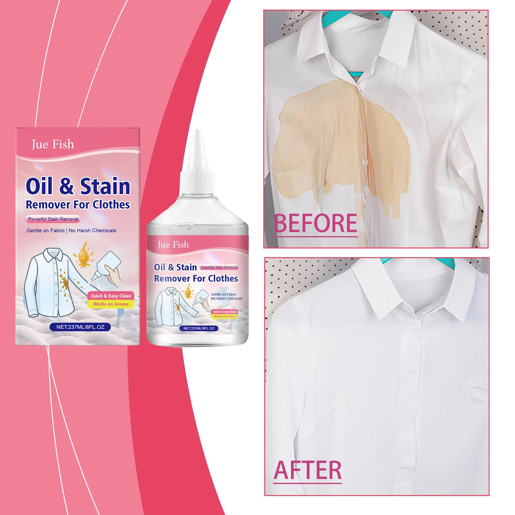 Jue-Fish Clothing Degreaser – Oil Stain Remover for Fabric Clothing Stain Remover Oasis Select
