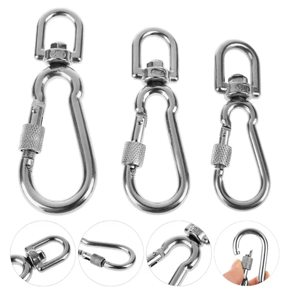 New Stainless Steel Snap Hooks Locking Quick Release Dog Leading Carabiner Clip Carabiner Clips For Dog Walking Camping Oasis Select