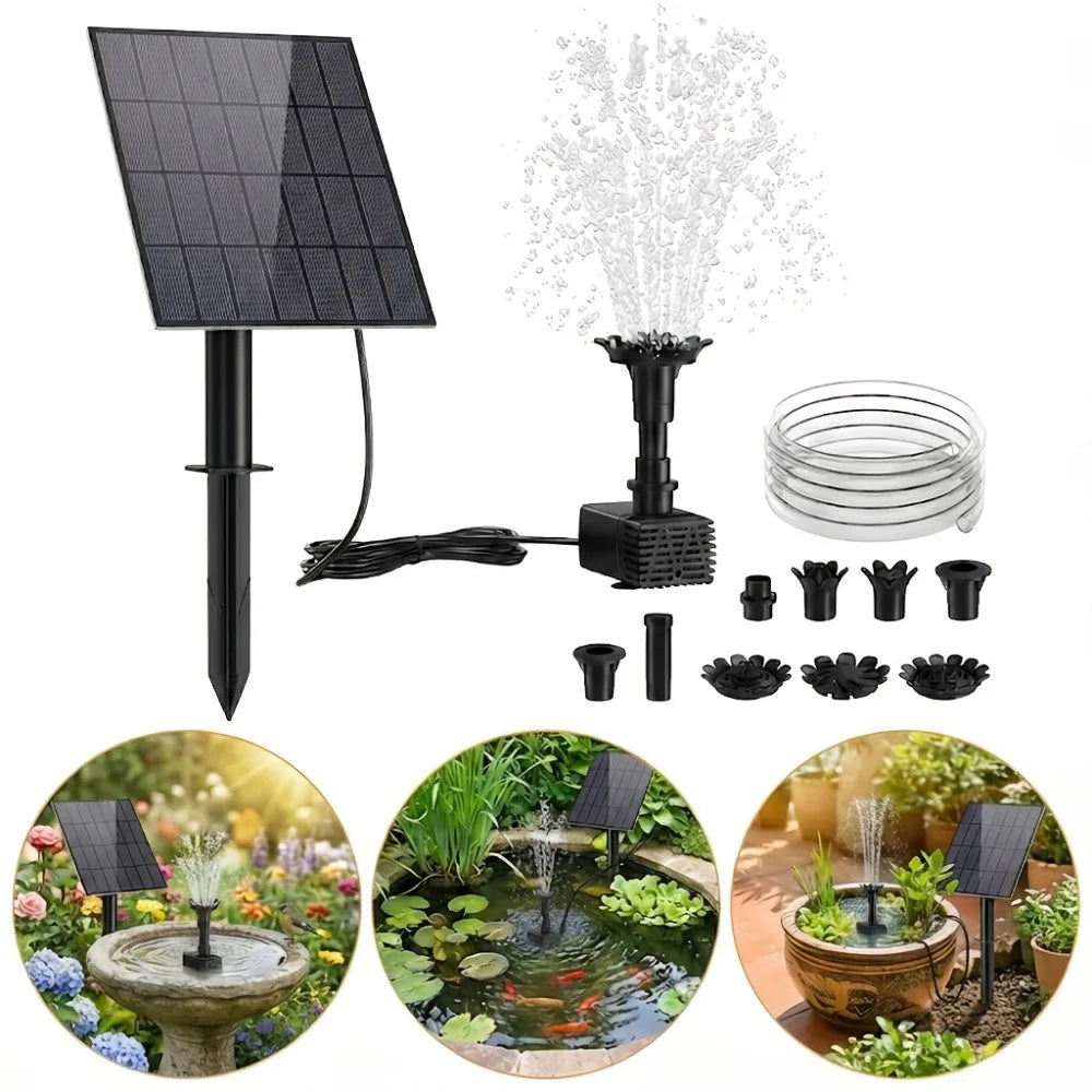 Solar Fountain Pump,DIY 3.5W Water Fountain,with 16 Nozzles Various Water Feature,Rotatable Solar Panel,for Garden/Pond/BirdBath Oasis Select