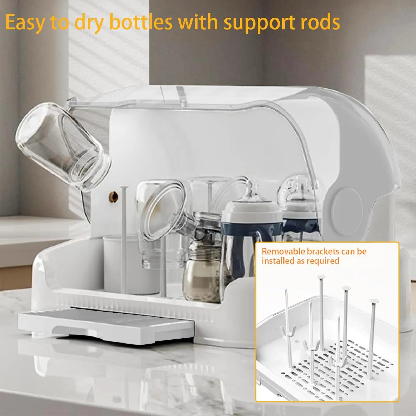 Baby Bottle Storage Organizer Large Baby Bottle Organizer with Cover Dust-Proof Containers for Pump Feeding Pantry Countertop Oasis Select