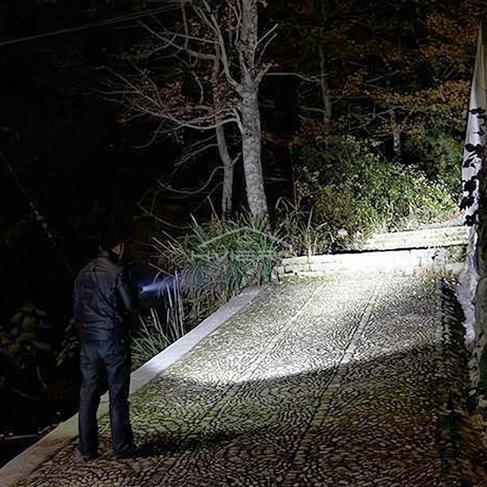 HVIERO COB LED Flashlight – Solar USB Rechargeable, Waterproof