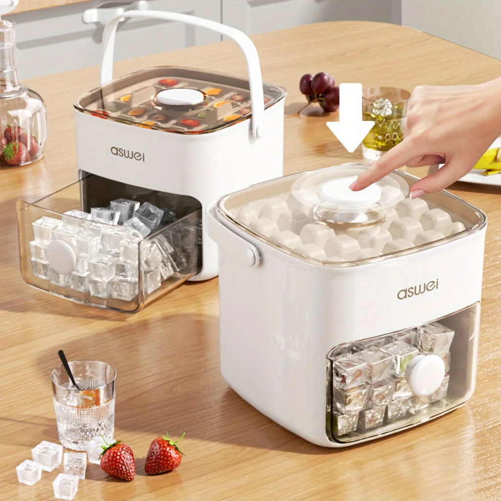 48-Cube Ice Maker with Easy-Press Lid - Double Layer, DIY Frozen Treats & Beverage Essential,kitchen accessories,gadgets Oasis Select