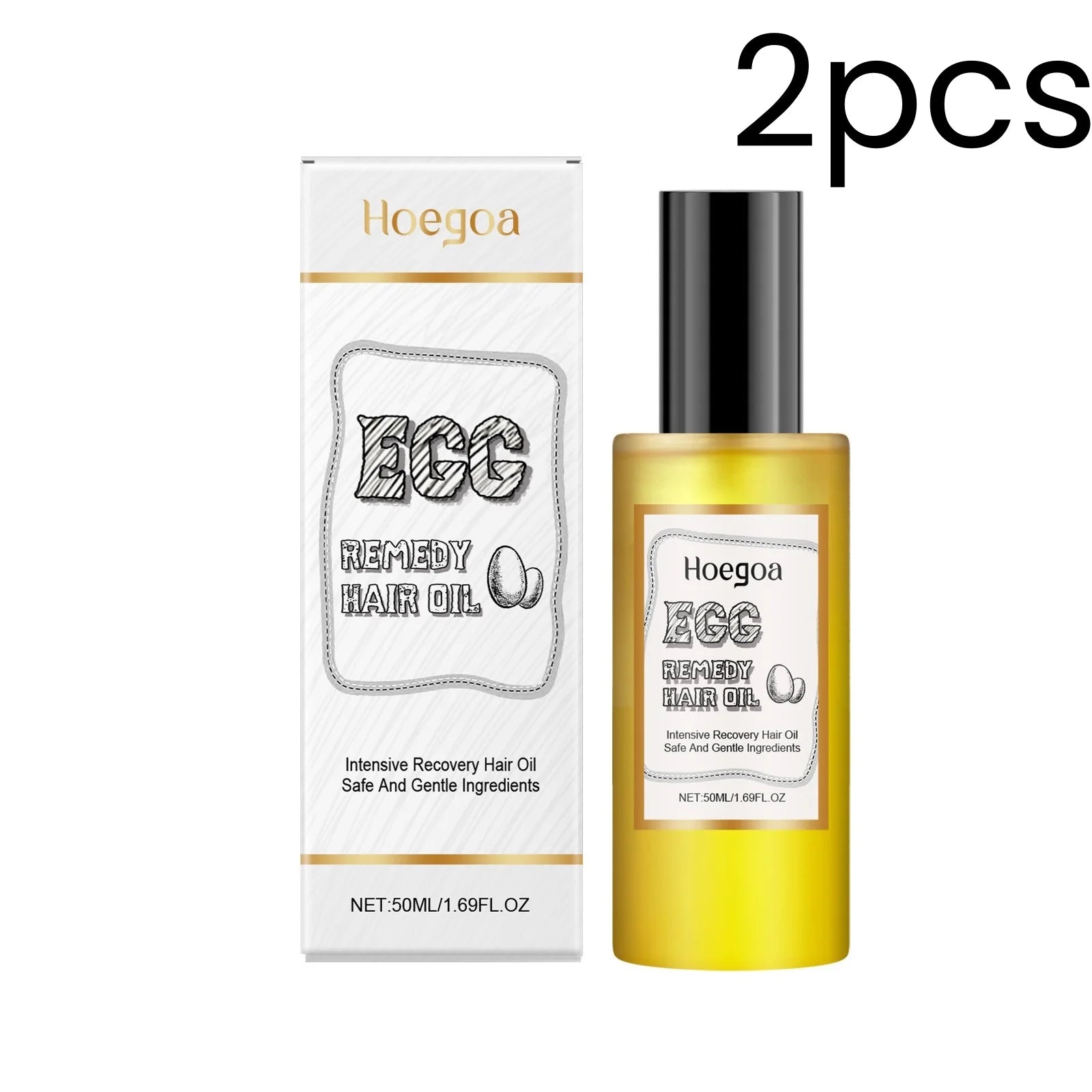 Hoegoa Egg Remedy Hair Oil – Frizz Repair & Nourishing 50ml Hair Treatment Oil Oasis Select 2pcs