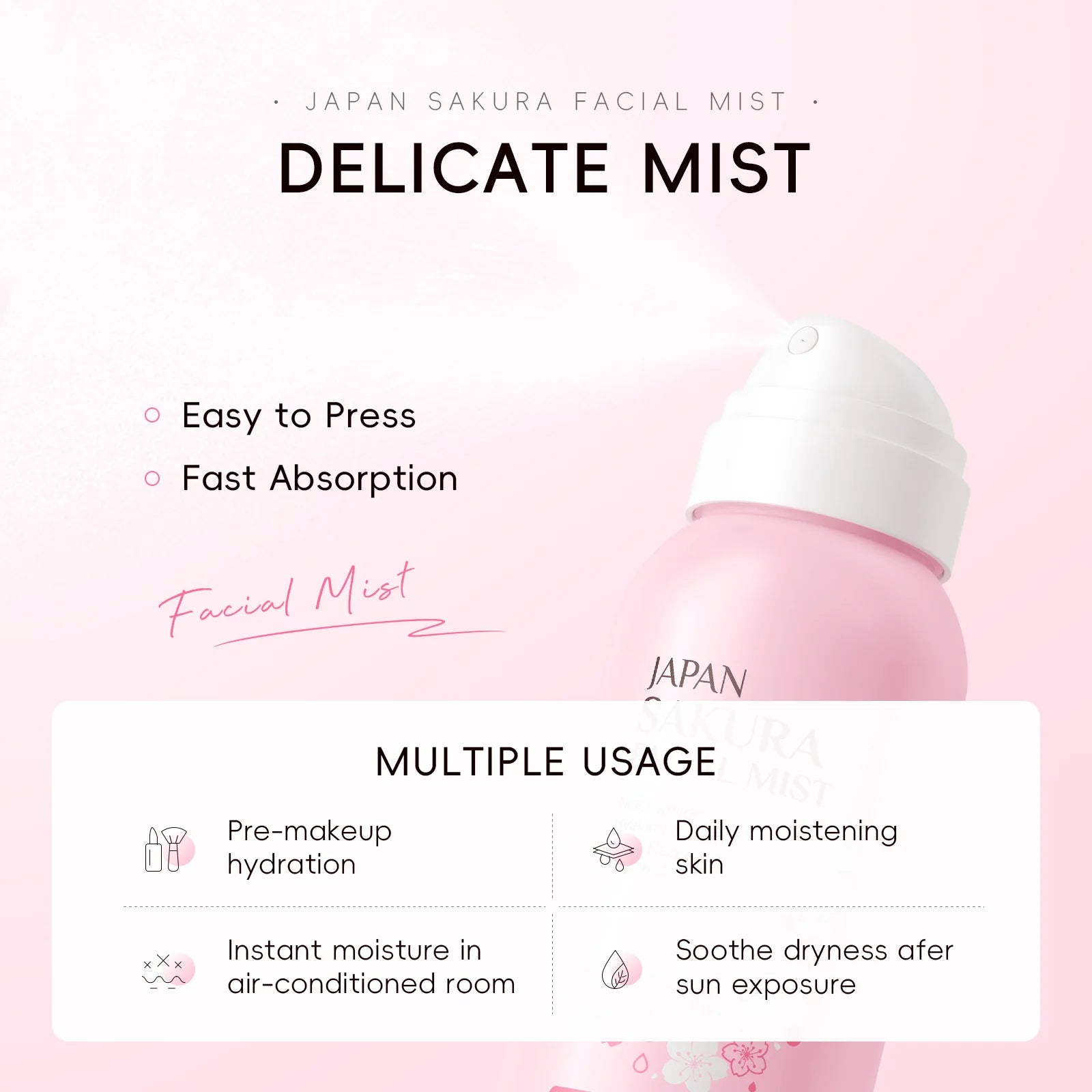LAIKOU Sakura Toner Spray – Hydrating & Brightening Mist 100ml Facial Toner Spray Oasis Select