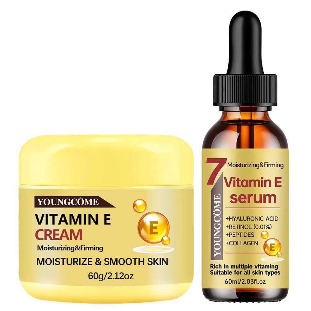 YOUNGCOME Vitamin E Cream & Serum Set – Hydrating Face Care Face Cream & Serum Set Oasis Select 60and 60ml