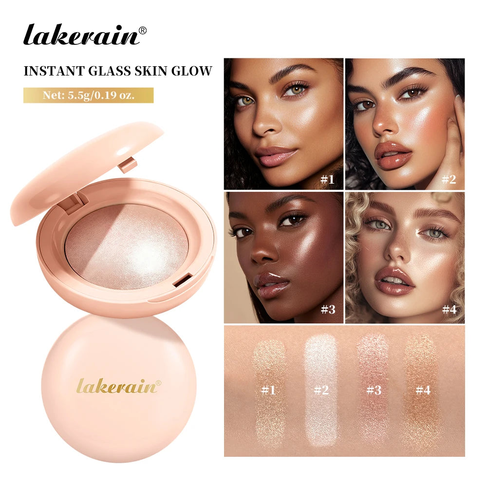Long-lasting Waterproof Fine Shimmer Highlighter Powder Natural Glossy Effect Brighten Contouring Glitter Modify Face Cosmetics Oasis Select