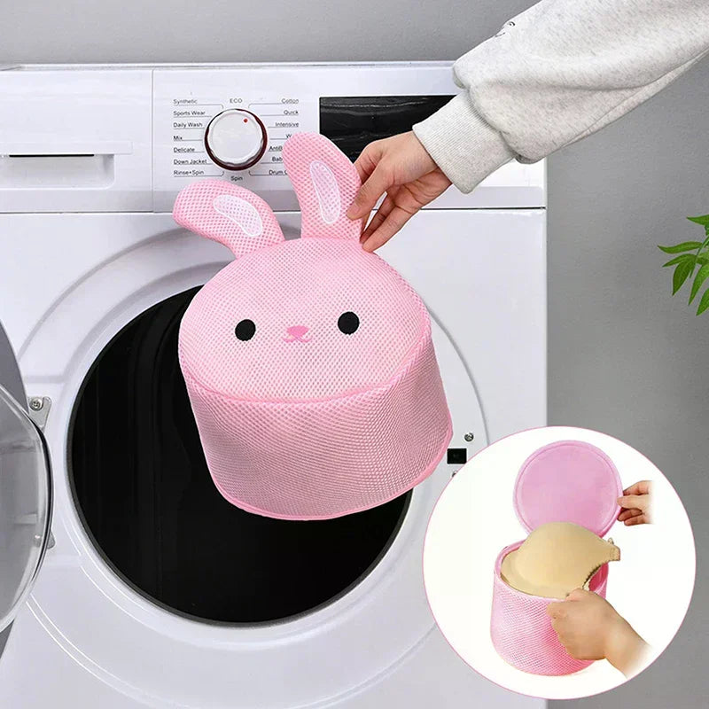 Cute Rabbit Anti-Deformation Laundry Bag Mesh Washing Pouch for Bras Underwear Lingerie Machine-Wash Special Home Travel Use Oasis Select