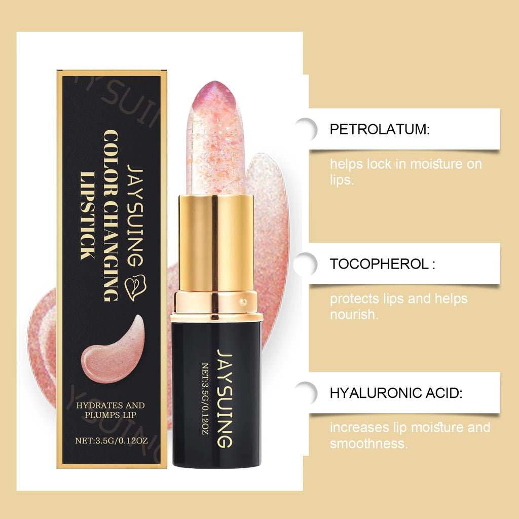Jaysuing Color Changing Glitter Jelly Lip Balm – Hydrating Gloss Glitter Lip Balm Oasis Select
