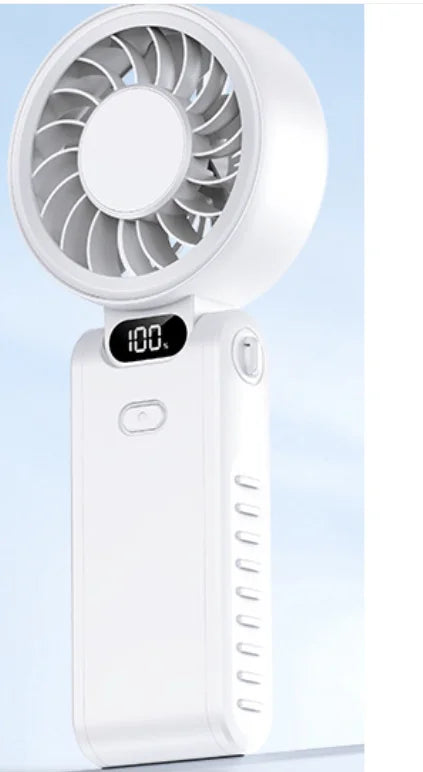 Digital Display Folding Handheld Fan | USB-C Rechargeable