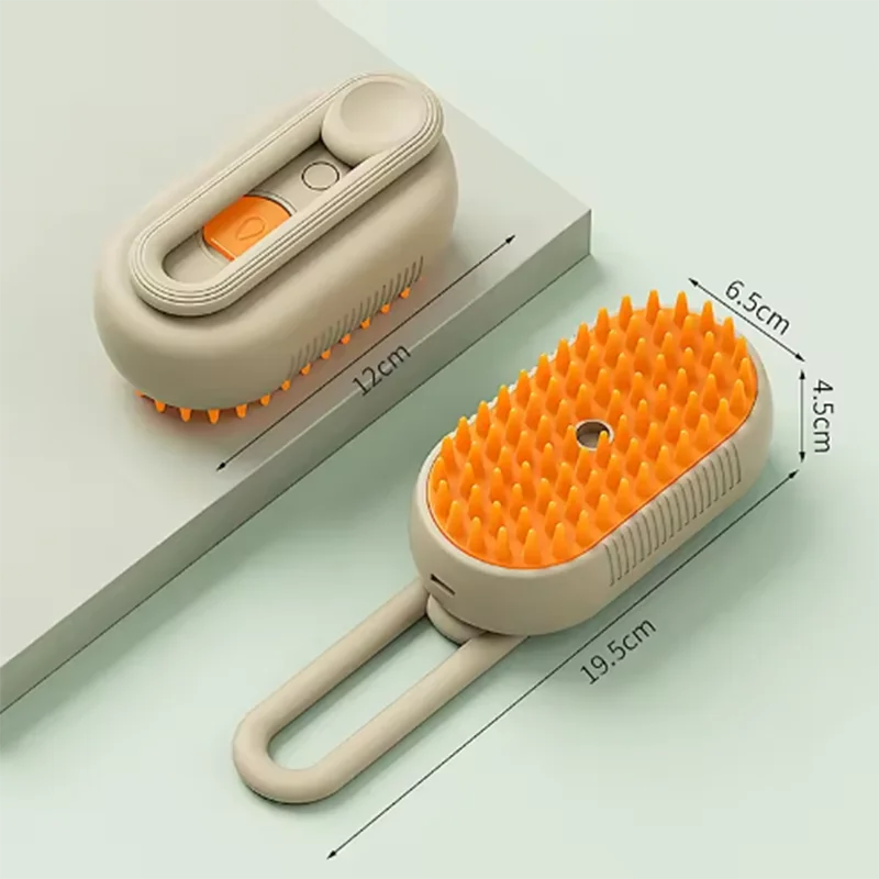 New Cat Dog Pet Spray Massage Brush One Button Steam Spray Folding Rotatable Floating Hair Bath Hair Removal Brush Comb Oasis Select