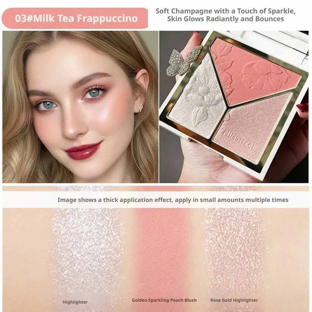 3-in-1 Contour Blush & Highlight Face Palette | MINSHZEE