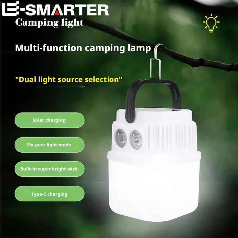 Powerful Solar-Powered Charging Outdoor Camping Light Tent Light Multi-Function Type-C Rechargeable Emergency Light Oasis Select